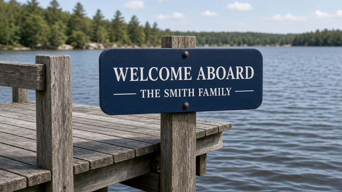 Custom boat name dock sign