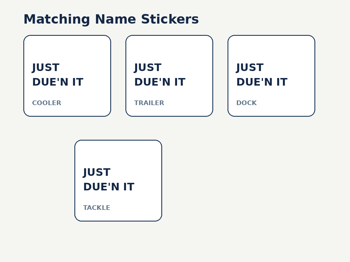 Matching name stickers