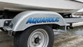 Matching boat name decal on trailer fender