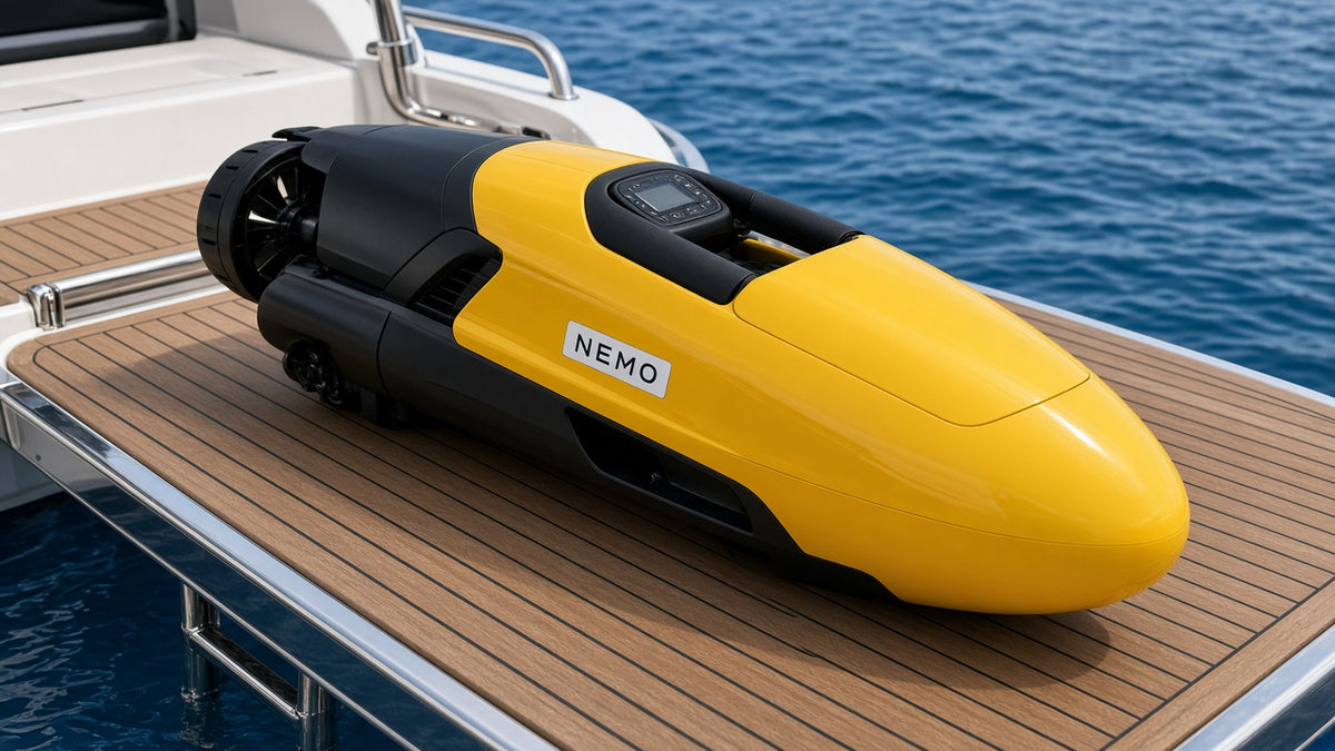 Seabob with a custom vinyl name decal on its body