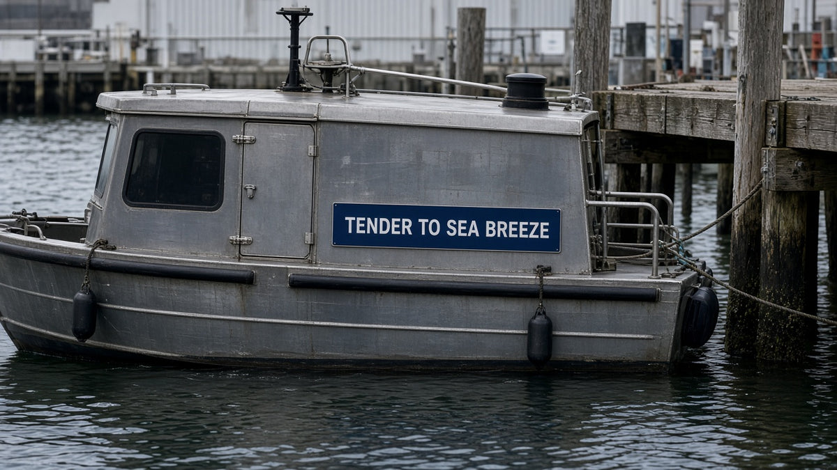 Custom magnetic name sign on a steel tender